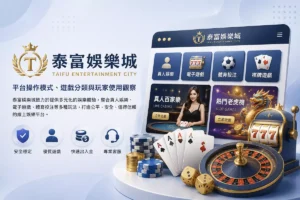 泰富娛樂城介紹頁面封面圖，整理泰富娛樂城平台資訊、遊戲分類與操作模式內容